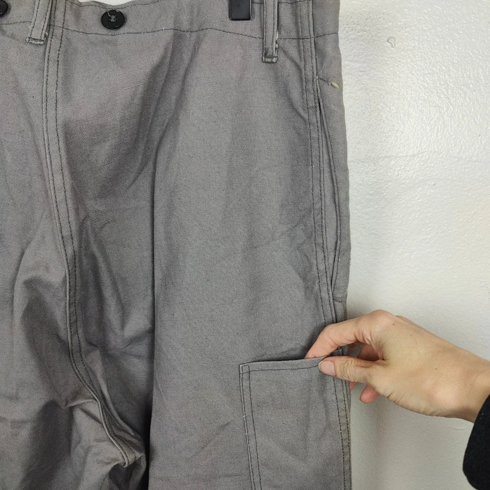 Veb Plastex Delitzsch German Workwear‎ Trousers Mens 52 US 36 Grey Cotton Pants